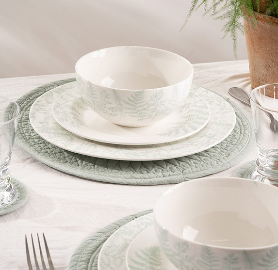 Overhead photograph of Mary Berry china